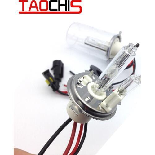TAOCHIS 12V 100W H4-2 HID Xenon Bulbs Light 4300k 5000k 6000k 8000k H4/H H4/L Ceramics Base Car Headlight Conversion Replacement