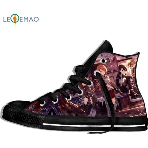 Outdoor Walking Shoes Full Print SAOAnime Sword Art Online Men Sport Shoes Comfortable Lace-up Students Sneakers