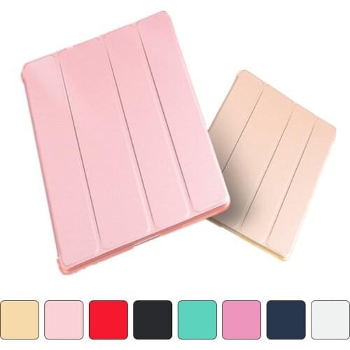 4-fold leather For iPad 2/3/4 case 9.7" 2017 2018 5/6th tpu back soft smart tablet stand cover for iPad Air 1/2 case mini +Pen