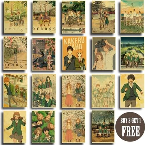 Vintage Orange Retro Poster Wall Stickers For Living Room Home Art Bar Cafe Wall Paintings Design decoration