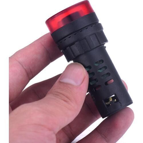 High Quality 1pcs AD16-22SM AC 220V/DC 12V 2.5KV Red LED Signal Light with Buzzer for the Indicator Signals Anticipating Signals