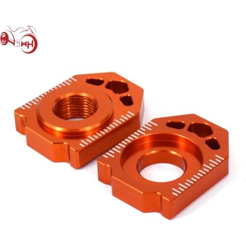 For KTM SX SXF EXC EXCF XC XCF XCW XCFW 125 150 250 350 450 500Motorcycle CNC Rear Chain Axle Blocks Wheel Lock Spindle Pin Nut