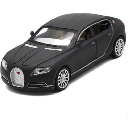 1:32 Bugatti alloy car model new coupe model light music pull back six-door childrens toy fashion birthday gift