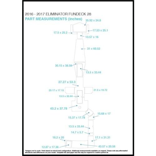 2016 - 2017 Eliminator Fundeck 28 Swim Step & Cockpit Pad Boat EVA Teak Decking 1/4" 6mm