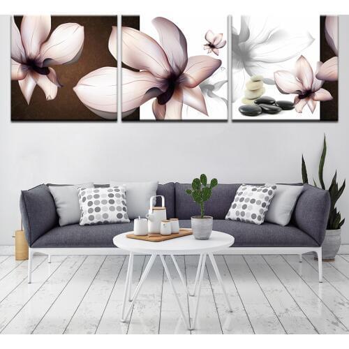 Modern painting wall art canvas framed Transparent flowers Home Decorative Art Picture Prints on Canvas Modular Decor 3pcs