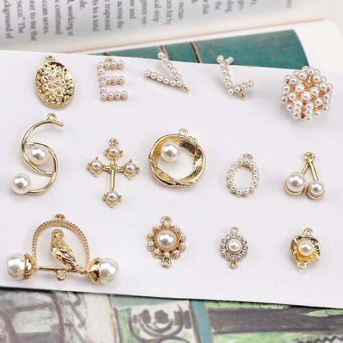 6pcs Vintage Fairy Alloy Pearl Letter Cross Bird Frame Oval Fashion Earrings For Women Statement Diy Ear Jewelry Accessories