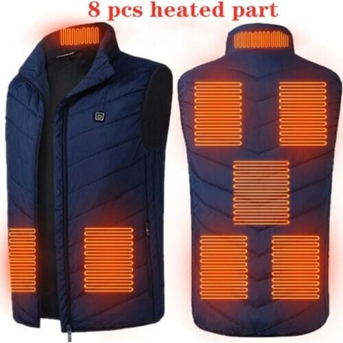 8 Areas Heated Vest Men Women Heated Jacket Winter Fishing Hunting Vest Tactical Heated Jacket Usb Vest Electric Heating Clothes