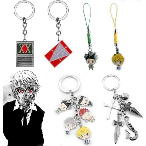 Anime Jewelry Hunter x Hunter Keychain GON FREECSS Kurapika License Pendant Car Keyring Holder Chain Choker Christmas Gift