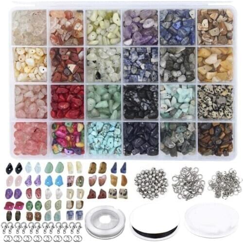 Natural Stones Making Beads with Faceted Beads String for DIY Necklace Bracelet Earring Jewelry Making Supplies Kit
