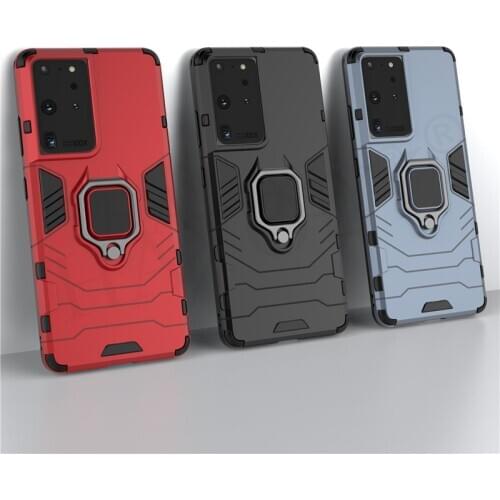 For Samsung Galaxy S21 Ultra Case Cover Note 20 10 S10 Plus Lite S20 FE Shockproof TPU Bumper Ring Holder Stand Armor Phone Case