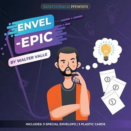Envel - Epic (Gimmicks) by Bazar de Magia Close Up Performer Beginner Mentalism Magic Tricks Illusions Fun Magician Props