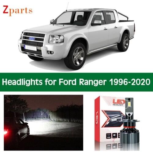 1 Pair Car LED Headlight For Ford Ranger 1996 - 2020 Canbus Headlamp Lamp Low High Beam Bulbs Lighting Light Accessories Parts