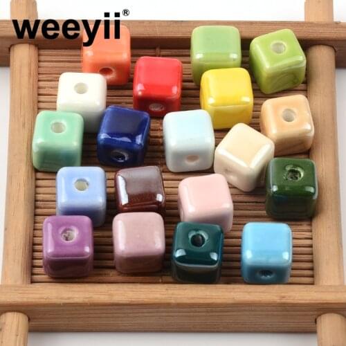 8/10mm Colorful Cube Ceramic Beads For Jewelry Handmade Making DIY Necklace Bracelet Accessories Wholesale