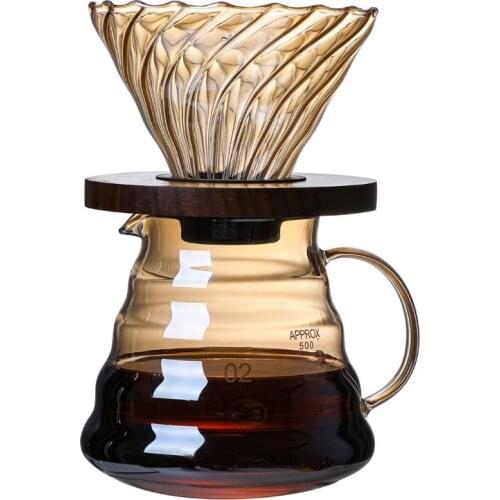 Wood Filter Coffee Maker 500ml Reusable Hand Coffee Maker Set Office American Coffee Latte Tool for Home Cafe Use