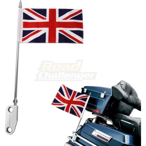 Motorcycle Rear Side Mount Flag Pole Kit For Harley Touring Electra Glide Road King models Luggage Rack Mount Kit