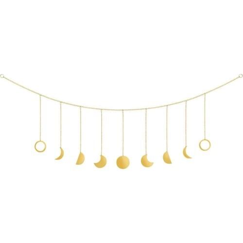 Creative Golden Moon Wall Hanging Set Living Room Decorative Stylish Moon Garland Bedroom Ornaments Household Supplies