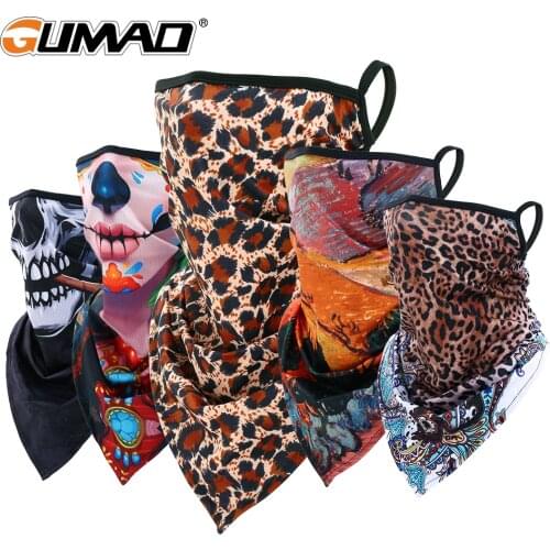 Leopard Skull Printed Masks Scarf Face Mask Bandana Cycling Ski Sport Neck Cover Collar Gaiter Hiking Scarves Men Women Headband