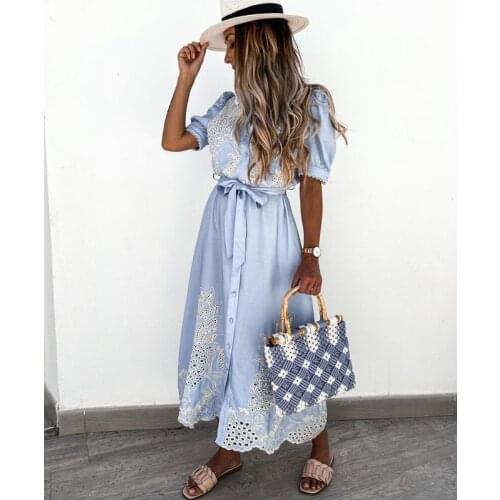 Голубые летние платья Lugentolo China At AliExpress