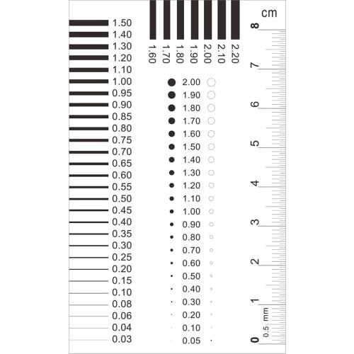 Measuring pass Badge gauge Stain card Point gauge wire gauge Transparent film ruler Stain crack contrast ruler