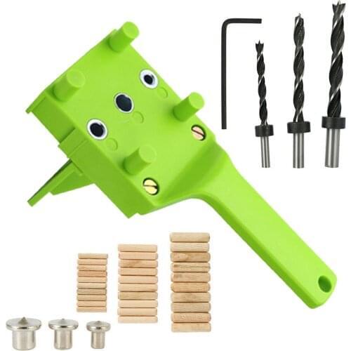 41Pcs Woodworking Drill Guide Kit Straight Hole Locator Dowel Pins Wood Drill Hole Tool