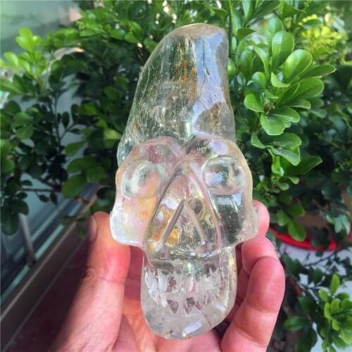 Natural cranium tourmaline rainbow quartz crystal wedding home decoration chakras treatment Halloween DIY gift Reiki skulls