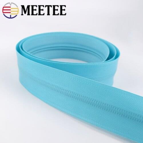 Meetee 2/5Meters 5# Nylon Waterproof Zipper Coded Invisible TPU5 Zip and Silder DIY Garment Luggage Sewing Accessories ZA411