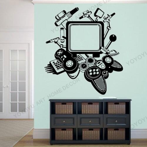 Large compute Gamer wallpaper murals Eat Sleep Game wall stickers video game wall decals Customized For Bedroom decors wx260
