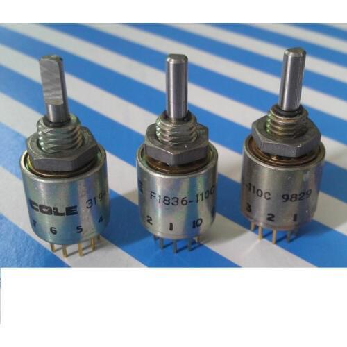 Original new 100% rotating band switch 1 knife 10 gear 360 degree rotation axis length 15MM switch F1836-110C