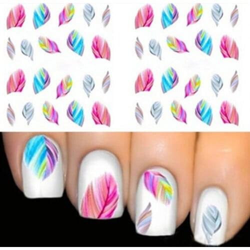 5PCS Nail Art Dreams Feather Water Transfer Stickers Manicure Tips Decals Deco DIY Full Wrap Slider Manicure Decoration Accesso