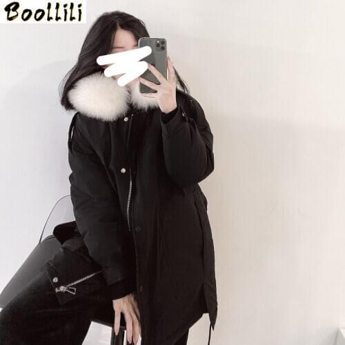 Boollili Duck Down Jacket Women Clothes 2020 Winter Coat Women Korean Fox Fur Collar Hooded Puffer Jacket Women Warm Parka