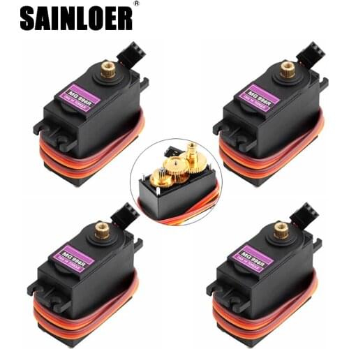 SAINLOER 4PCS/lot 13KG 15KG Servos Digital MG995 MG996 Servo All Metal Gear for JR Car RC Model Helicopter Boat Arduino DIY