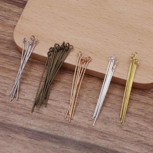 200pcs/lot 30mm Length Head Pins Needles Gold/Silver/Rhodium Color Eye Head Pins Eye Pins for DIY Jewelry Making Findings