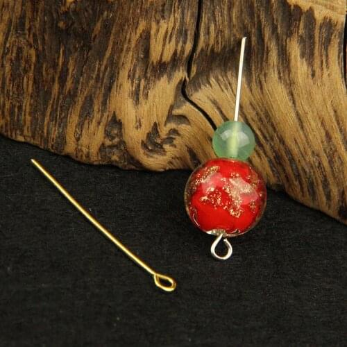 100pcs/lot Stainless Steel Gold Silver Tone 26 28 32 35 45 50 55 60 70mm Length Eye Pin Findings for DIY Handmade Jewelry Craft