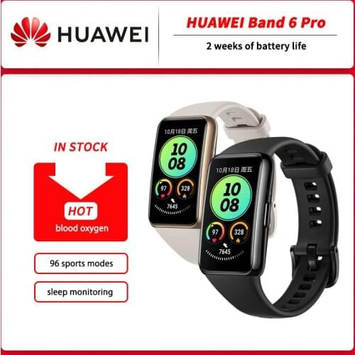 CN Version Huawei Band 6 Pro Smartband 1.47'' FullView AMOLED Color LCD Screen All-Day SpO2 Monitoring 2-Week Battery Life NFC