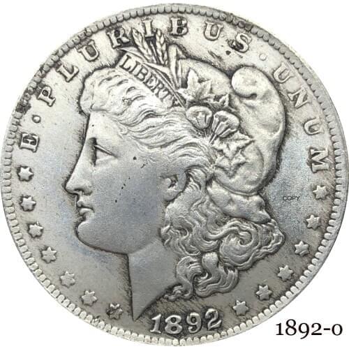 United States Of America 1892 O Morgan One Dollar US Coin Liberty Cupronickel Silver Plated In God We Trust Copy Coin