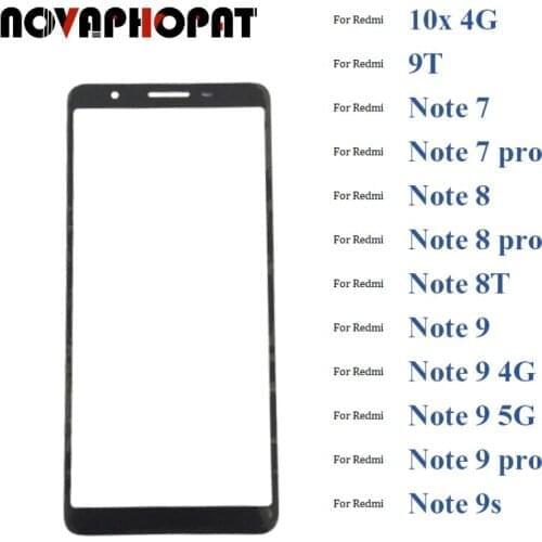 Black Digitizer LCD Sensor Glass For Xiaomi Redmi Note 7 8 8T 10x 4G 9T 9 Pro 9s Touch Screen Glass lens Panel