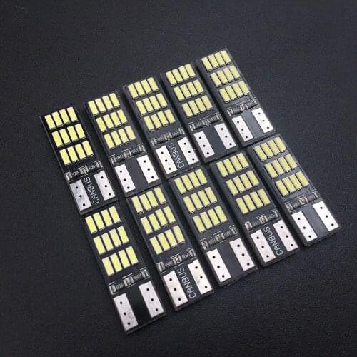 12V Canbus T10 LED Bulbs 4014 SMD 24 Chips 194 168 W5W No OBC Error Interior Light License Plate Lamp Turn Signal Tail Bulb Ice