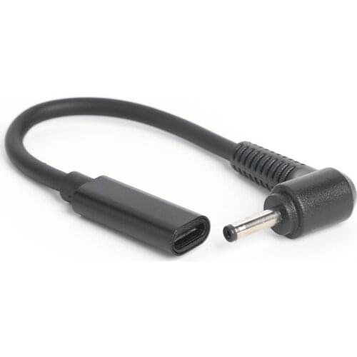 USB Type C Female to 90 Degree Right Angle DC Connector Adapter PD Charging Power Supply Charger Converter Cable for Laptop