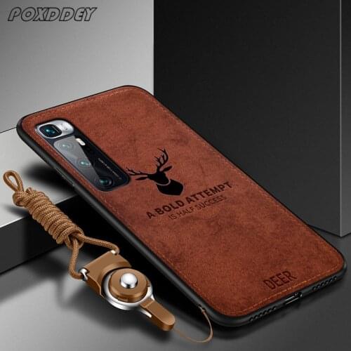 Cloth Texture Phone Case For OPPO A53 A31 A5 A9 2020 A3S A5S A12 A12E A52 A91 A93 A15 A54 A74 A94 Deer Back Cover Lanyard Cases