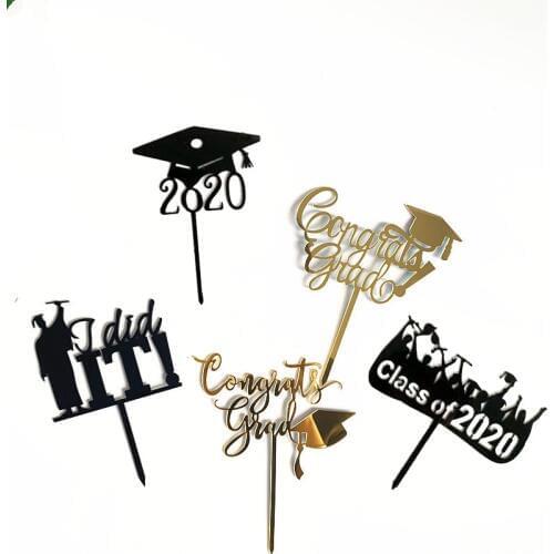 Acrylic Graduation Season Cake topper Student party cake flag Graduation ceremony cake toppers graduate baking cake decoration