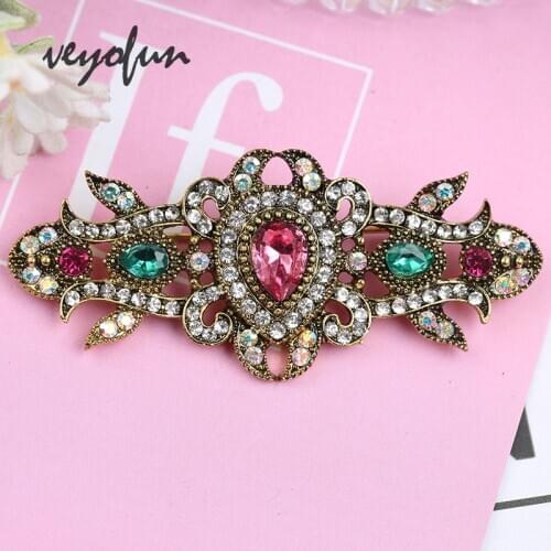 Veyofun Vintage Crystal Zinc Alloy Brooch Rhinestone Jewelry pin for Women Accessories New