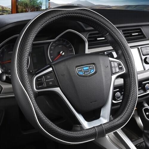 D Type Car Steering Wheel Cover Wrap For Geely Atlas 2016 - 2021 Coolray I 2020 2021 Emgrand 7 2018 - 2021 Emgrand GT 2015- 2021