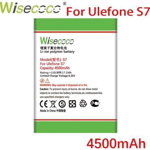 WISECOCO 4500mAh S 7 Battery For Ulefone S7 Cell Phone In Stock High Quality New Battery+Tracking Number