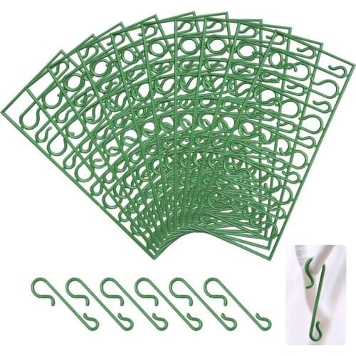 100Pcs Green Ornament Hooks Plastic hooks for Christmas Tree Xmas Decoration Art Craft