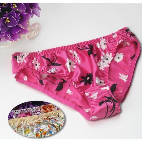 Pure silk Panties Women 100% Mulberry Silk Pattern Plus Size Briefs M/L/XL/XXL FREE SHIPPING