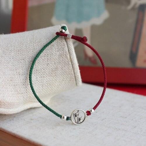 La Monada 18cm Bamboo Red Thread For Hand 925 Sterling Silver Bracelet Women Rope Red Thread Bracelets For Women Silver 925