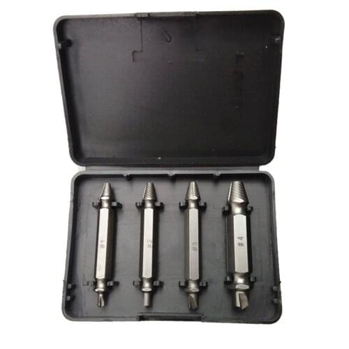 4Pcs Damaged Screw Extractor Set Easily Remove Stripped or Damaged Screws Double Ended Stripped Removers Hand Tool Sets