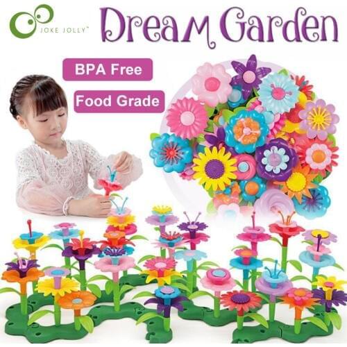 46pcs/set DIY Pop Beads Flowers Toys for Girls Children Flower Arrangement Toy Assembling Garden Educational Toys For Kids GYH