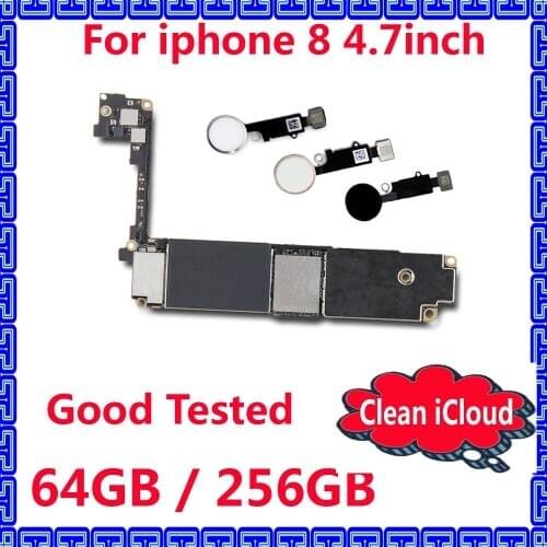 64GB / 256GB Good tested 100% working motherboard with / without touch ID for iphone 8 unlocked iCloud mainboard with IOS system