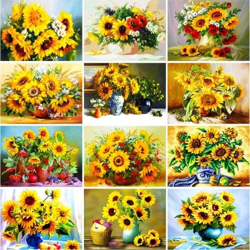 DIY Sunflower 5D Diamond Painting Full Round/Square Rhinestone Mosaic Diamante Embroidery Cross Stitch Wall Art Home Best Gift